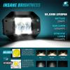 Nilight Motorcycle LED Pods 2 PCS 4.5 Inch 30 W Flood Beam Square Driving Work Offroad Side Ditch Lights Built-in EMC for Tractor Truck Motorbike Boat ATV(4.7Inch 4Led Flush Mount Light Pods)