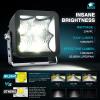 Nilight Motorcycle LED Pods 2 PCS 4.5 Inch 30 W Flood Beam Square Driving Work Offroad Side Ditch Lights Built-in EMC for Tractor Truck Motorbike Boat ATV(3Inch 4Led Light Pods)