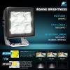 Nilight Motorcycle LED Pods 2 PCS 4.5 Inch 30 W Flood Beam Square Driving Work Offroad Side Ditch Lights Built-in EMC for Tractor Truck Motorbike Boat ATV(2Inch 4Led Light Pods)