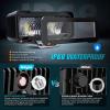Nilight Motorcycle LED Pods 2 PCS 4.5 Inch 30 W Flood Beam Square Driving Work Offroad Side Ditch Lights Built-in EMC for Tractor Truck Motorbike Boat ATV(4.5Inch 2Led Light Pods)