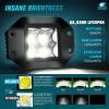 Nilight Motorcycle LED Pods 2 PCS 4.5 Inch 30 W Flood Beam Square Driving Work Offroad Side Ditch Lights Built-in EMC for Tractor Truck Motorbike Boat ATV(4.7Inch 4Led Flush Mount Light)