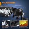 Nilight Slim LED Light Bar 2Pcs 7 Inch 16LED Single Row Spot Flood Combo Blue Off Road Driving Fog Fishing Hunting Emergency Safety Signal Lighting for 12V 24V ATV UTV Pickup Truck Tractor Boat(Amber 30W Spot 3000LM)