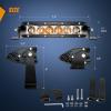 Nilight Slim LED Light Bar 2Pcs 7 Inch 16LED Single Row Spot Flood Combo Blue Off Road Driving Fog Fishing Hunting Emergency Safety Signal Lighting for 12V 24V ATV UTV Pickup Truck Tractor Boat(Amber 30W Spot 3000LM)