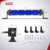 Nilight Slim LED Light Bar 2Pcs 7 Inch 16LED Single Row Spot Flood Combo Blue Off Road Driving Fog Fishing Hunting Emergency Safety Signal Lighting for 12V 24V ATV UTV Pickup Truck Tractor Boat(Blue 7Inch 16LED 2Pcs)