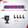 Nilight Slim LED Light Bar 2Pcs 7 Inch 16LED Single Row Spot Flood Combo Blue Off Road Driving Fog Fishing Hunting Emergency Safety Signal Lighting for 12V 24V ATV UTV Pickup Truck Tractor Boat(Purple 7Inch 16LED 2Pcs)