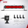 Nilight Slim LED Light Bar 2Pcs 7 Inch 16LED Single Row Spot Flood Combo Blue Off Road Driving Fog Fishing Hunting Emergency Safety Signal Lighting for 12V 24V ATV UTV Pickup Truck Tractor Boat(Red 7Inch 16LED 2Pcs)