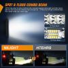 Nilight Slim LED Light Bar 2Pcs 7 Inch 16LED Single Row Spot Flood Combo Blue Off Road Driving Fog Fishing Hunting Emergency Safety Signal Lighting for 12V 24V ATV UTV Pickup Truck Tractor Boat(White Spot Flood Combo)