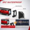 Nilight Slim LED Light Bar 2Pcs 7 Inch 16LED Single Row Spot Flood Combo Blue Off Road Driving Fog Fishing Hunting Emergency Safety Signal Lighting for 12V 24V ATV UTV Pickup Truck Tractor Boat(Red 7Inch 16LED 2Pcs)