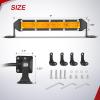 Nilight Slim LED Light Bar 2Pcs 7 Inch 16LED Single Row Spot Flood Combo Blue Off Road Driving Fog Fishing Hunting Emergency Safety Signal Lighting for 12V 24V ATV UTV Pickup Truck Tractor Boat(Amber 7Inch 16LED 2Pcs)