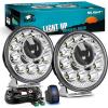 Nilight Led Offroad Lights 2PCS 4Inch 10LED Round Driving Light Spot White Beam Super Bright with 16AWG Wiring Harness Kit for Truck Pickup SUV ATV UTV Motorcycle 4×4 Car(5.75Inch 12Led Light Pods +Wiring Kit)