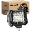 Nilight Led Pods 4Inch 60W Flood Spot Combo Off Road Driving Fog Light Bar Work Lighting for Truck Tractor Pickup Boat SUV ATV UTV 4WD Car 4×4 Van Camper Motorcycle Dirt Bike Golf Cart 12V 24V