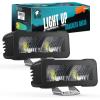 Nilight Motorcycle LED Pods 2 PCS 4.5 Inch 30 W Flood Beam Square Driving Work Offroad Side Ditch Lights Built-in EMC for Tractor Truck Motorbike Boat ATV(4.5Inch 2Led Light Pods)