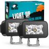 Nilight Motorcycle LED Pods 2 PCS 4.5 Inch 30 W Flood Beam Square Driving Work Offroad Side Ditch Lights Built-in EMC for Tractor Truck Motorbike Boat ATV(3Inch 2Led Light Pods)