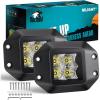 Nilight Motorcycle LED Pods 2 PCS 4.5 Inch 30 W Flood Beam Square Driving Work Offroad Side Ditch Lights Built-in EMC for Tractor Truck Motorbike Boat ATV(4.7Inch 4Led Flush Mount Light)