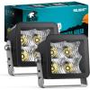 Nilight Motorcycle LED Pods 2 PCS 4.5 Inch 30 W Flood Beam Square Driving Work Offroad Side Ditch Lights Built-in EMC for Tractor Truck Motorbike Boat ATV(3Inch 4Led Light Pods)