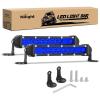Nilight Slim LED Light Bar 2Pcs 7 Inch 16LED Single Row Spot Flood Combo Blue Off Road Driving Fog Fishing Hunting Emergency Safety Signal Lighting for 12V 24V ATV UTV Pickup Truck Tractor Boat(Blue 7Inch 16LED 2Pcs)