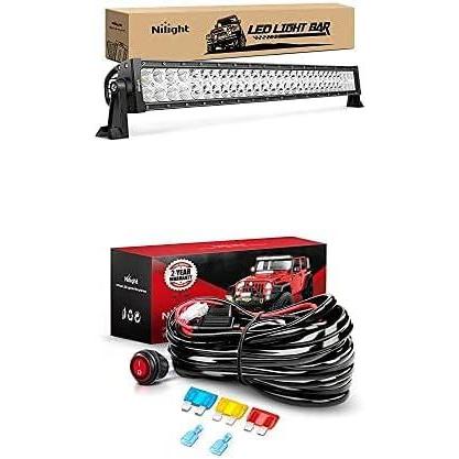 image:imageNilight LED Light Bar 32Inch 180W Spot Flood Combo Led Off Road Lights with 12V 14AWG Wiring Harness Kit1 Lead 2 Years Warranty