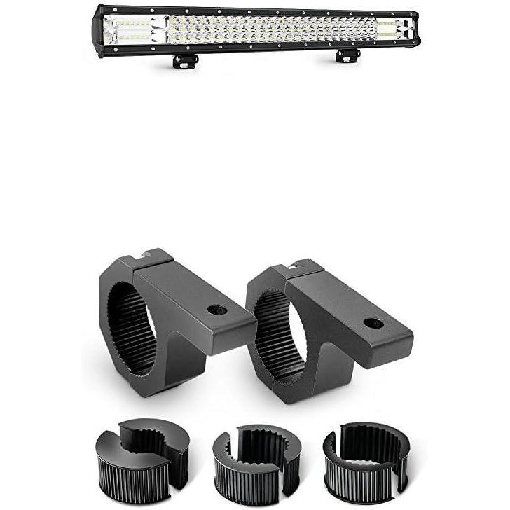 image:imageNilight 23Inch 297W Triple Row 29700LM Flood Spot Combo LED Light Bar Fog Lights With OffRoad Light Mounting Bracket Horizontal Bar Tube Clamp 2 Years Warranty