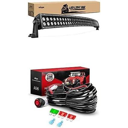 image:imageNilight LED Light Bar 50Inch 288W Curved Spot Flood Combo Led Off Road Lights with 12V 12AWG Wiring Harness Kit1 Lead 2 Years Warranty