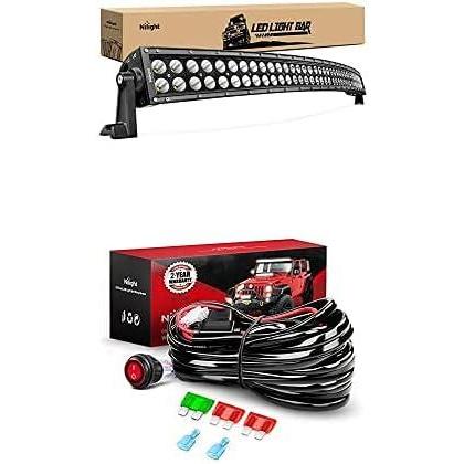 image:imageNilight LED Light Bar 54Inch 312W Curved Spot Flood Combo Led Off Road Lights with 12V 12AWG Wiring Harness Kit1 Lead 2 Years Warranty
