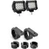 Nilight 2PCS 4Inch 36W Triple Row 3600LM Spot LED Light Bar Fog Lights With Off-Road Light Mounting Bracket Horizontal Bar Tube Clamp, 2 Years Warranty