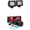 Nilight LED Light Bar 2PCS 4Inch 36W Triple Row 3600LM Spot Led Off Road Lights With 12V 5Pin Rocker Switch 16AWG Wiring Harness Kit-2 Lead , 2 Years Warranty