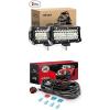 Nilight Led Pods 2PCS 6.5Inch 120W Spot Flood Combo LED Light Bar Led Off Road Lights with 12V 16AWG Wiring Harness Kit-2 Lead, 2 Years Warranty
