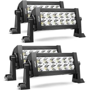 Nilight 10001S-D 4PCS 7.5 Inch 36W Spot Bar Offroad LED Lighting for Jeep Truck ATV UTV SUV, 2 Years Warranty