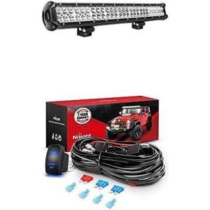 Nilight LED Light Bar 25Inch 162W Spot Flood Combo Led Off Road Lights with 12V 5Pin Rocker Switch 16AWG Wiring Harness Kit-2 Lead, 2 Years Warranty