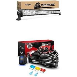 Nilight LED Light Bar 42Inch 240W Spot Flood Combo Led Off Road Lights with 12V 5Pin Rocker Switch 14AWG Wiring Harness Kit-1 Lead, 2 Years Warranty