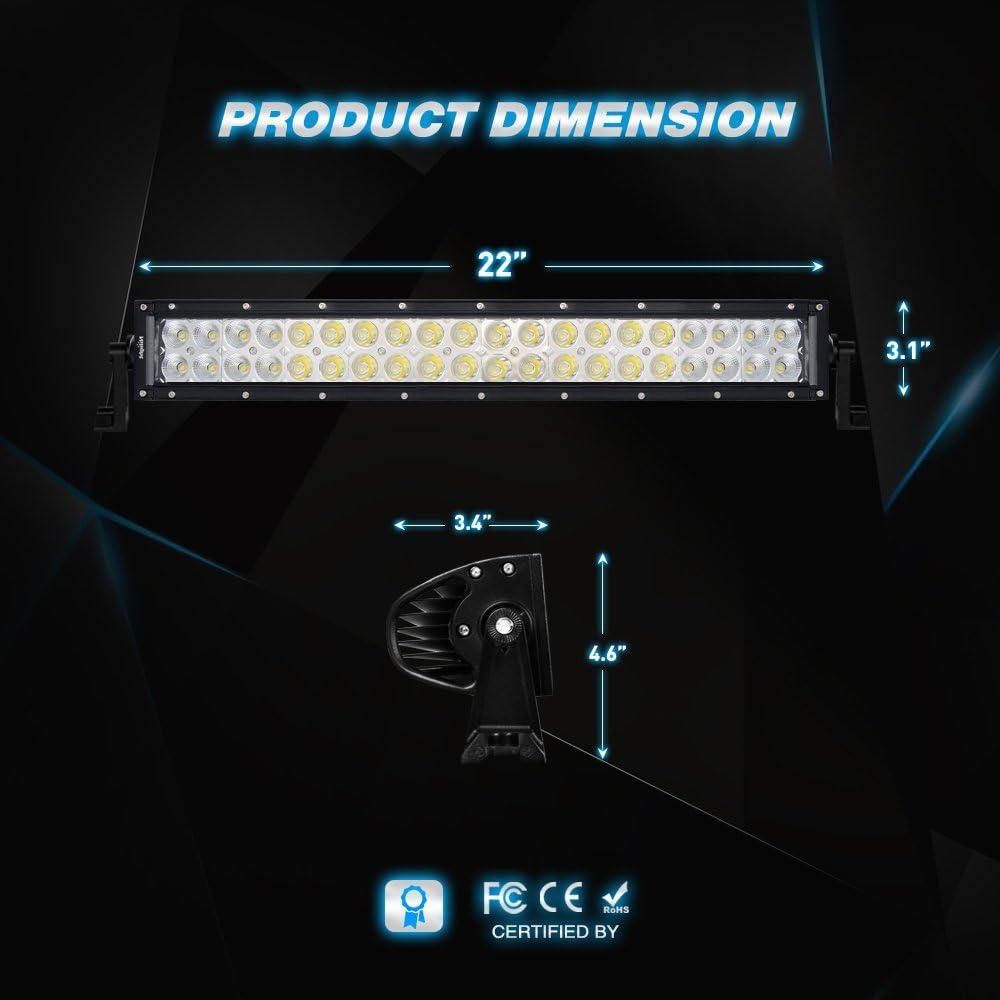 image:imageNilight LED Light Bar 22Inch 120W Spot Flood Combo Led Off Road Lights With 12V 5Pin Rocker Switch 16AWG Wiring Harness Kit2 Lead 2 Years Warranty