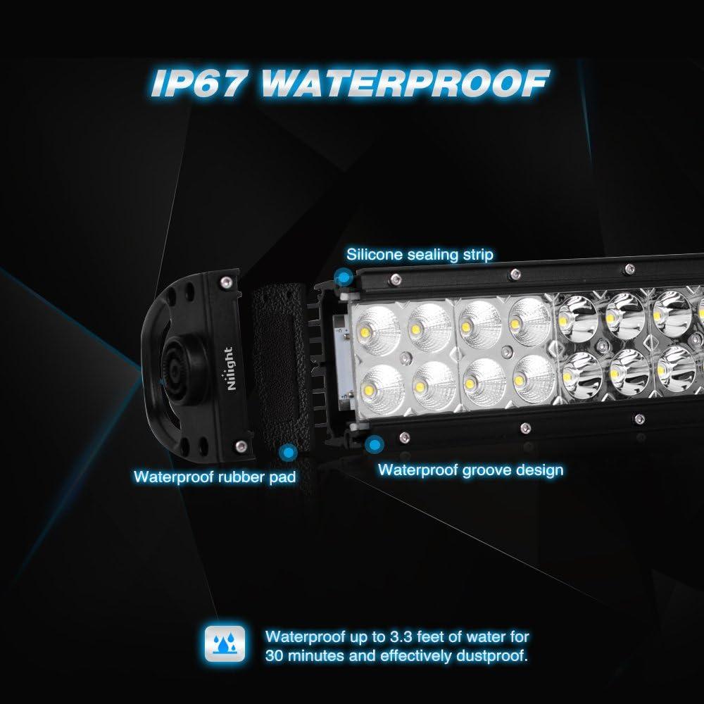 image:imageNilight LED Light Bar 22Inch 120W Spot Flood Combo Led Off Road Lights With 12V 5Pin Rocker Switch 16AWG Wiring Harness Kit2 Lead 2 Years Warranty