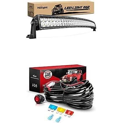 image:imageNilight LED Light Bar 42Inch 240W Curved Spot Flood Combo Led Off Road Lights with 12V 14AWG Wiring Harness Kit1 Lead 2 Years Warranty