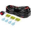 Nilight LED Light Bar 2PCS 12Inch 180W Triple Row 18000LM Flood Spot Combo Led Off Road Lights With 16AWG Wiring Harness Kit-2 Lead , 2 Years Warranty
