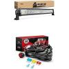 Nilight LED Light Bar 32Inch Spot Flood Combo Led Off Road Lights with 12V 14AWG Wiring Harness Kit-1 Lead, 2 Years Warranty