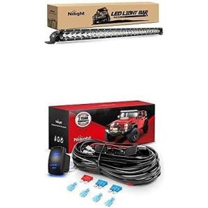 Nilight LED Light Bar 31Inch 150W Spot Flood Combo Led Off Road Lights with 12V 5Pin Rocker Switch 16AWG Wiring Harness Kit-2 Lead, 2 Years Warranty