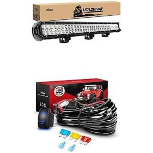 Nilight LED Light Bar 31Inch 198W Spot Flood Combo Led Off Road Lights with 12V 5Pin Rocker Switch 14AWG Wiring Harness Kit-1 Lead, 2 Years Warranty