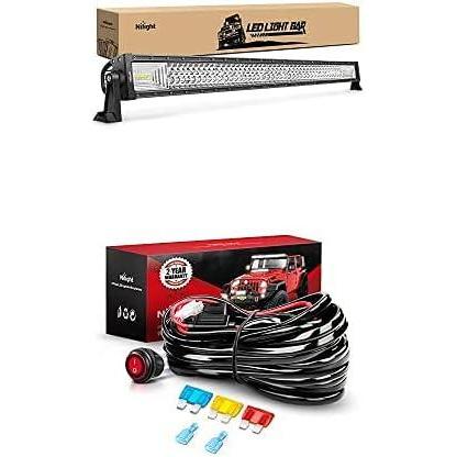image:imageNilight LED Light Bar 42Inch 648W Spot Flood Combo Led Off Road Lights with 12V 14AWG Wiring Harness Kit1 Lead 2 Years Warranty