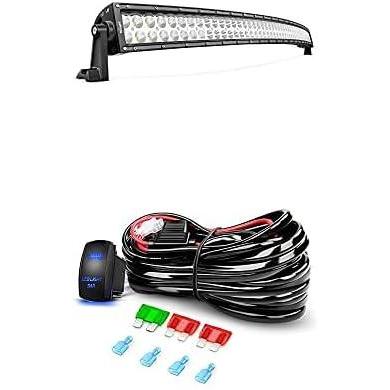 image:imageNilight LED Light Bar 52Inch 300W Curved Spot Flood Combo Led Off Road Lights with 12V 5Pin Rocker Switch 12AWG Wiring Harness Kit1 Lead 2 Years Warranty