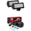 Nilight LED Light Bar 2PCS 6.5Inch 36W Flood Led Off Road Lights With 12V 5Pin Rocker Switch 16AWG Wiring Harness Kit-2 Lead , 2 Years Warranty