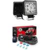 Nilight Led Pods 2PCS 27W Spot LED Work Light Light Bar Led Off Road Lights with 12V 5Pin Rocker Switch 16AWG Wiring Harness Kit-2 Lead, 2 Years Warranty