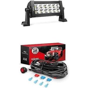 Nilight LED Light Bar 7Inch 36W Spot Led Off Road Lights with 12V 16AWG Wiring Harness Kit-2 Lead, 2 Years Warranty