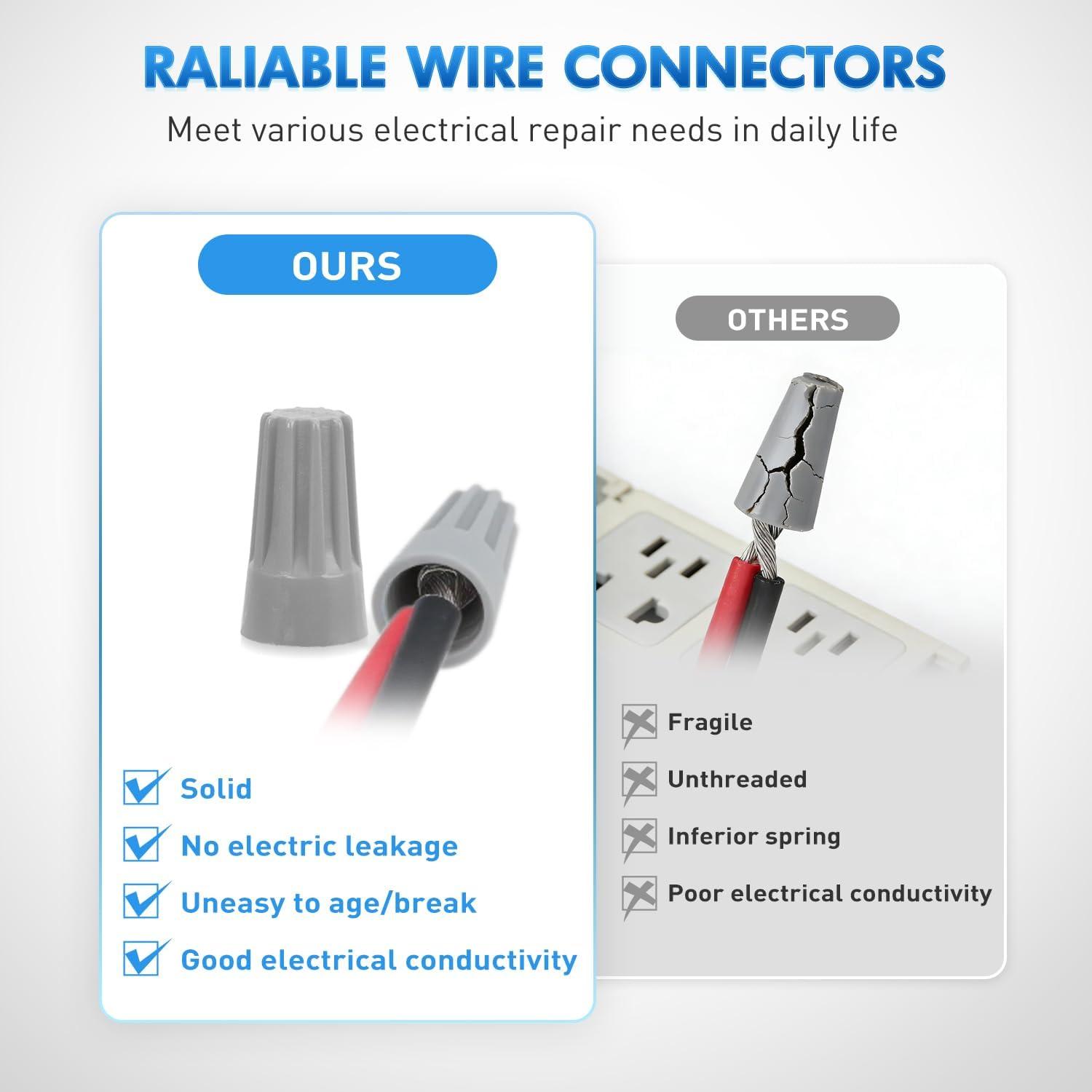 image:imageNilight 120PCS Yellow Wire Connectors Kit 1614 AWG Electric Wire Caps Insulating Insert Twist Electrical Wire Terminal with Spring for Connect Electrical Wiring Automotive Car Truck Boats Marine600PCS 2220 Wire Caps