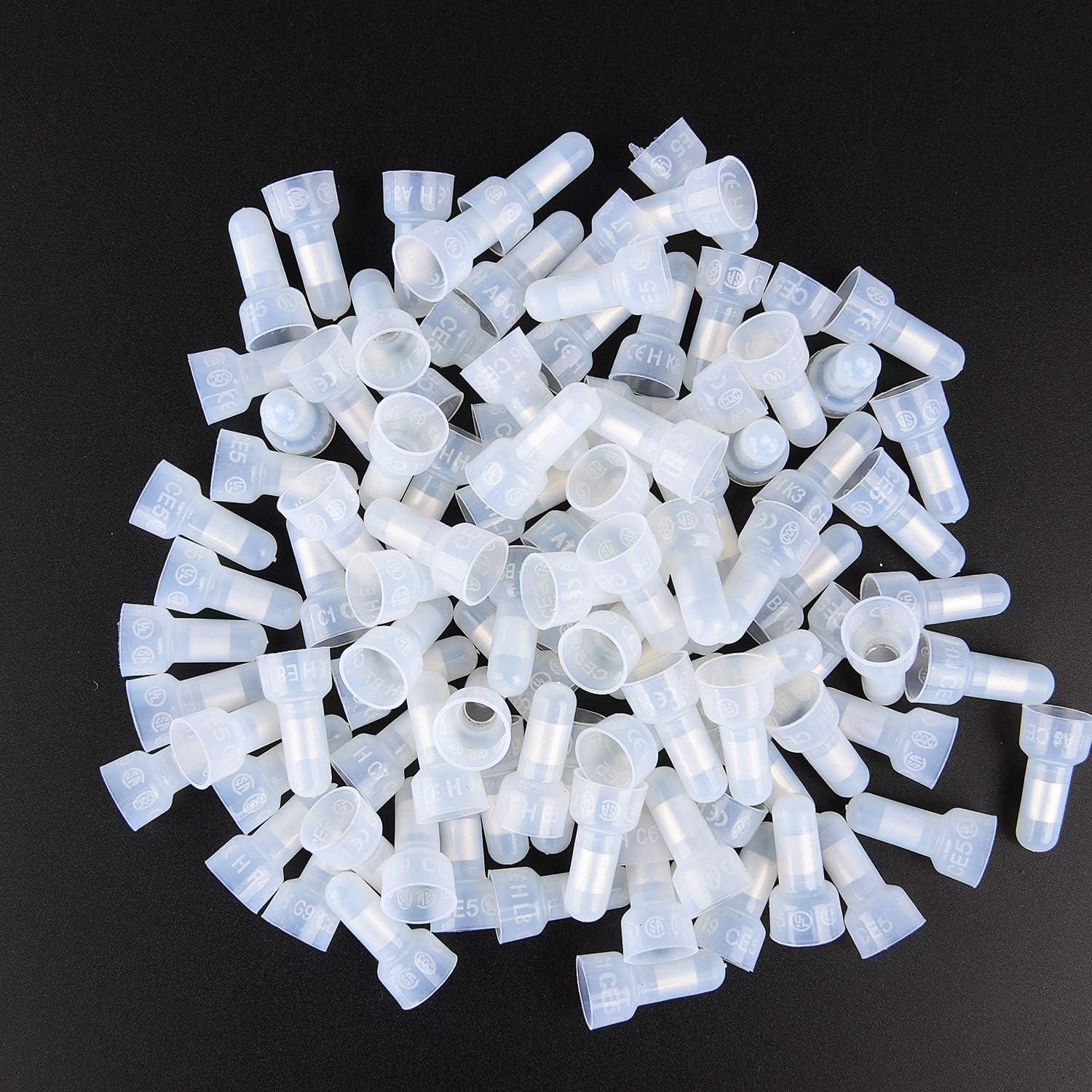 image:imageNilight 120PCS Yellow Wire Connectors Kit 1614 AWG Electric Wire Caps Insulating Insert Twist Electrical Wire Terminal with Spring for Connect Electrical Wiring Automotive Car Truck Boats Marine300Pcs Closed End Crimp Terminal
