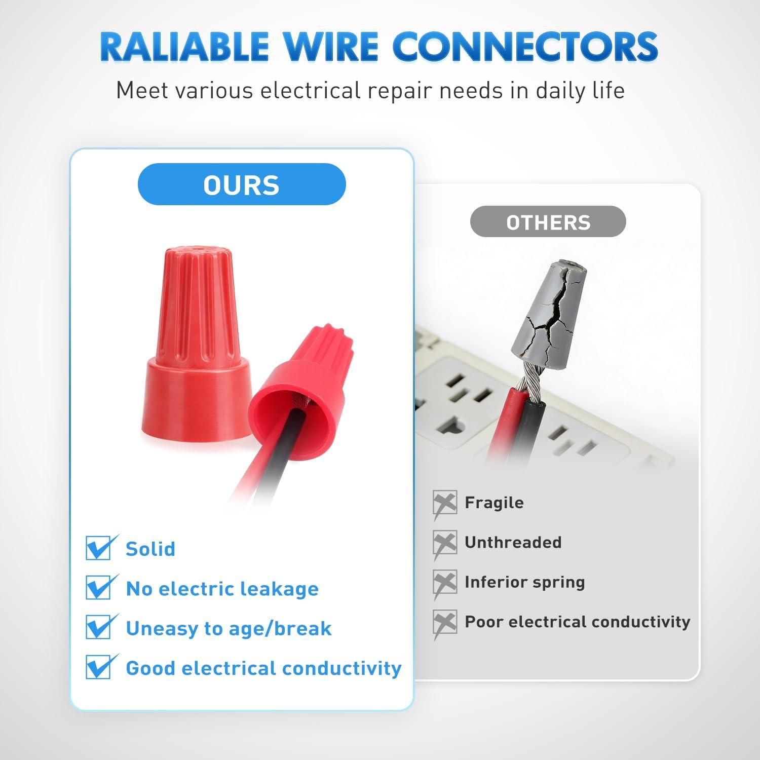 image:imageNilight 120PCS Yellow Wire Connectors Kit 1614 AWG Electric Wire Caps Insulating Insert Twist Electrical Wire Terminal with Spring for Connect Electrical Wiring Automotive Car Truck Boats Marine100PCS 1412 Wire Caps