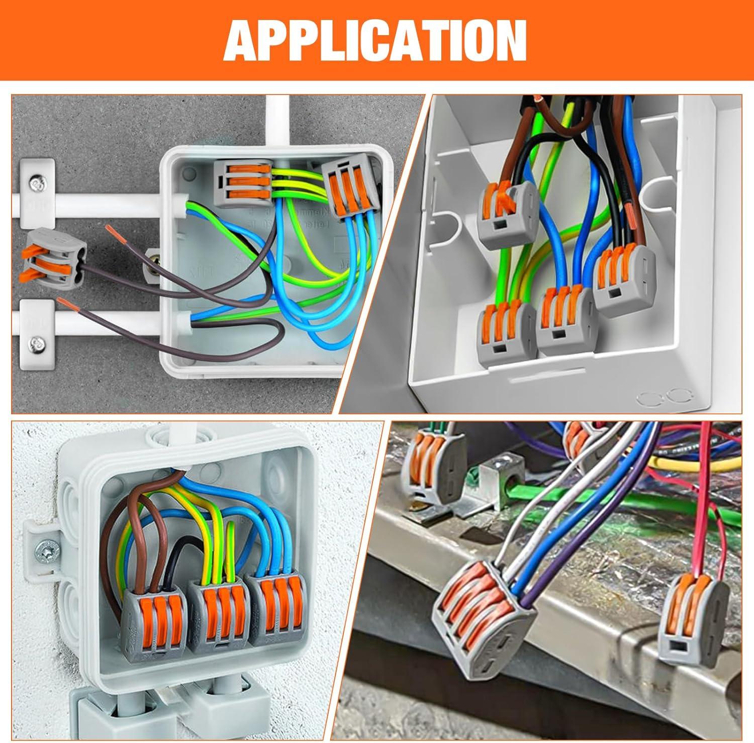 image:imageNilight 120PCS Yellow Wire Connectors Kit 1614 AWG Electric Wire Caps Insulating Insert Twist Electrical Wire Terminal with Spring for Connect Electrical Wiring Automotive Car Truck Boats Marine115Pcs Lever Wire Connectors