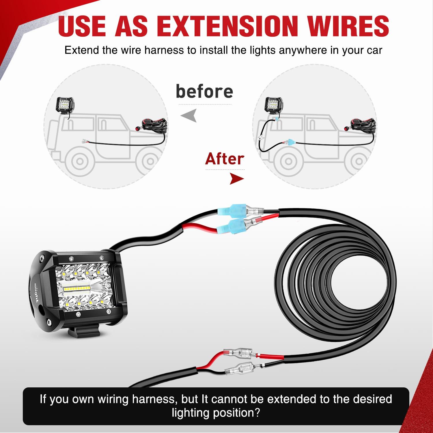 image:imageNilight 50FT 14AWG OxygenFree Copper Wire Red Black Electrical Wire Stranded PVC Cord 2 Conductor Parallel 300V DC Flexible Extension Cords for LED Strips Lamps Lighting2 Conductor