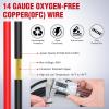 Nilight 50FT 14AWG Oxygen-Free Copper Wire Red Black Electrical Wire Stranded PVC Cord 2 Conductor Parallel 300V DC Flexible Extension Cords for LED Strips Lamps Lighting(2 Conductor)