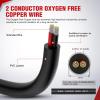 Nilight 50FT 14AWG Oxygen-Free Copper Wire Red Black Electrical Wire Stranded PVC Cord 2 Conductor Parallel 300V DC Flexible Extension Cords for LED Strips Lamps Lighting(2 Conductor)