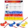 Nilight 120PCS Yellow Wire Connectors Kit 16-14 AWG Electric Wire Caps Insulating Insert Twist Electrical Wire Terminal with Spring for Connect Electrical Wiring Automotive Car Truck Boats Marine(100Pcs Snap Wire Connector)